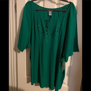 NWT Catherine’s blouse. Green. Size 3x 24/26W